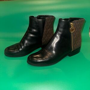 Michael Kors Black and Brown Ankle Booties